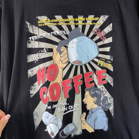 B C Collection Mens Tee Shirt Size Large Black No More Coffee Pure Cotton - Picture 9 of 11